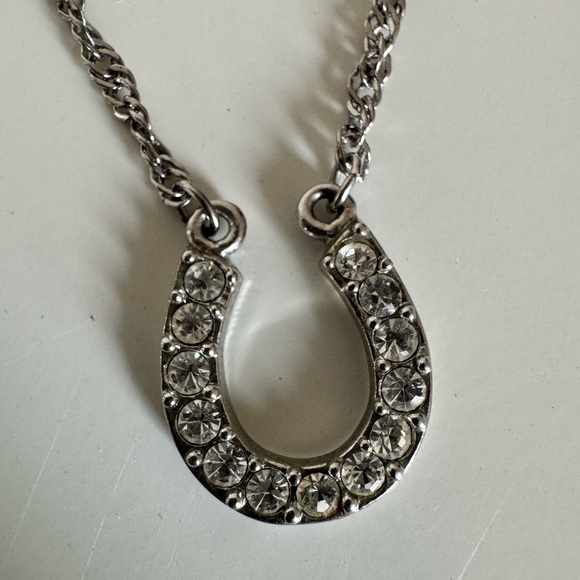 Elegant Silver Horseshoe Necklace - Picture 1 of 4